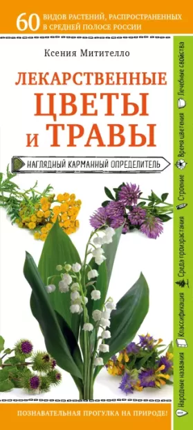 Лекарственные цветы и травы: наглядный карманный определитель (epub)